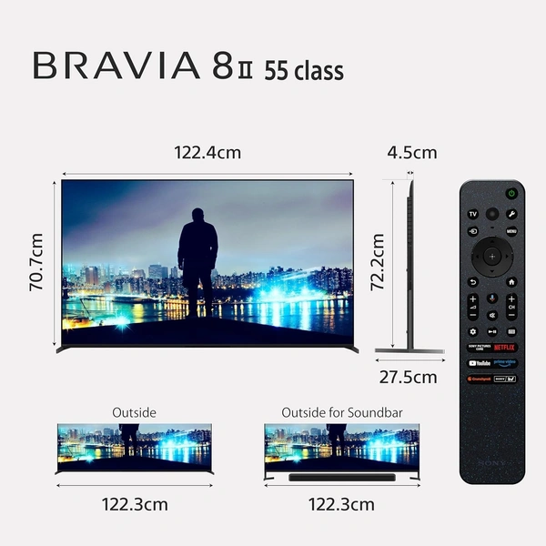 Sony 139 cm (55 inches) BRAVIA 8M2 Series 4K Ultra HD Smart OLED Google TV K-55XR80M2
