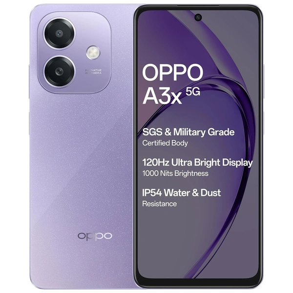 OPPO A3X 5G (Starry Purple, 4GB RAM, 128GB Storage)