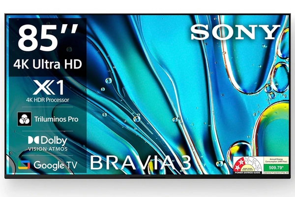  Sony BRAVIA 3 Series 215 cm (85 inches) 4K Utra HD AI Smart LED Google TV K-85S30 (Black)