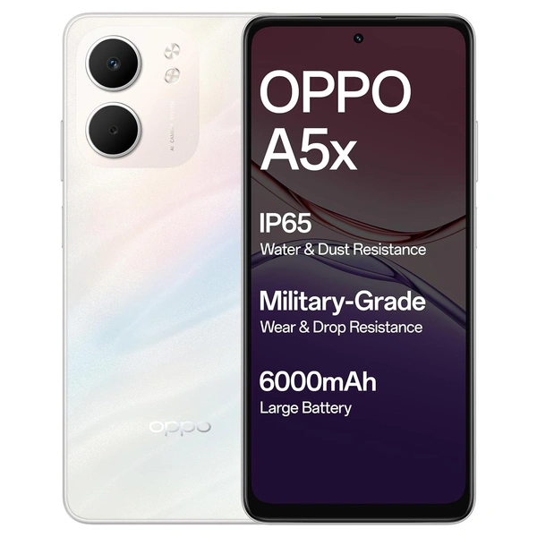 OPPO A5X 4G (Laser White, 4GB RAM, 64GB Storage)