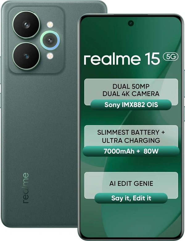 realme 15 5G (Velvet Green, 128 GB)  (8 GB RAM)