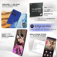 Motorola Edge 60 Pro 5G (Pantone Dazzling Blue, 12GB RAM, 256GB Storage)