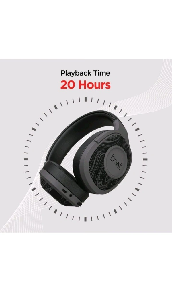 Refurbished boAt Rockerz 550 with 50mm Drivers, 20 HRS Playback & Physical Noise Isolation Bluetooth Headset (Red, On the Ear) - Black