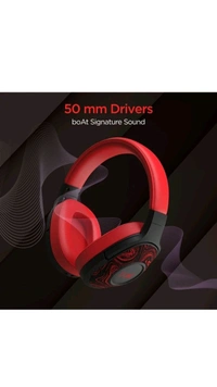 Refurbished boAt Rockerz 550 with 50mm Drivers, 20 HRS Playback & Physical Noise Isolation Bluetooth Headset (Red, On the Ear) - Red