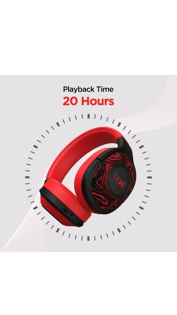 Refurbished boAt Rockerz 550 with 50mm Drivers, 20 HRS Playback & Physical Noise Isolation Bluetooth Headset (Red, On the Ear) - Red