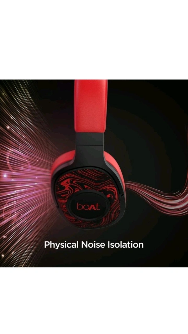 Refurbished boAt Rockerz 550 with 50mm Drivers, 20 HRS Playback & Physical Noise Isolation Bluetooth Headset (Red, On the Ear) - Red