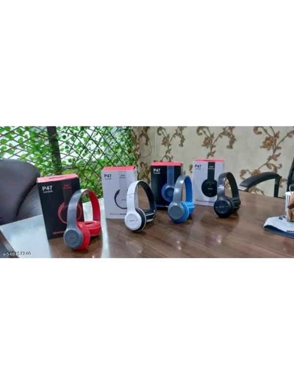 BUFONA Bluetooth Over Ear Foldable Wireless BUNAP47 Gaming Headphone Bluetooth Headset (Black, On the Ear) - Black
