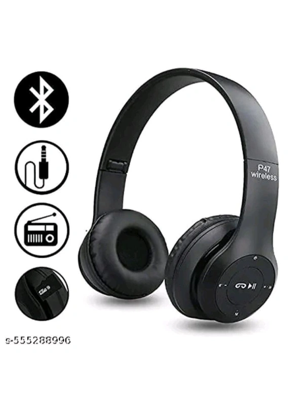 BUFONA Bluetooth Over Ear Foldable Wireless BUNAP47 Gaming Headphone Bluetooth Headset (Black, On the Ear) - Yellow