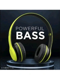BUFONA Bluetooth Over Ear Foldable Wireless BUNAP47 Gaming Headphone Bluetooth Headset (Black, On the Ear) - Yellow