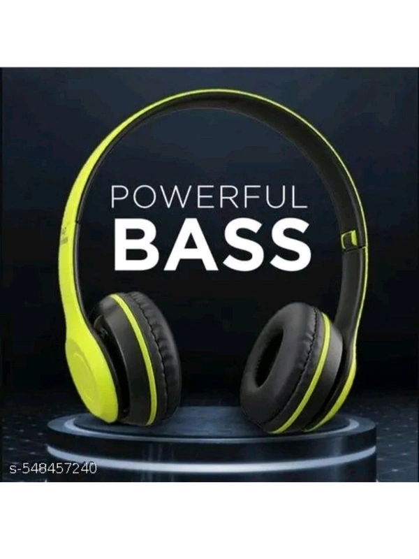 BUFONA Bluetooth Over Ear Foldable Wireless BUNAP47 Gaming Headphone Bluetooth Headset (Black, On the Ear) - Yellow