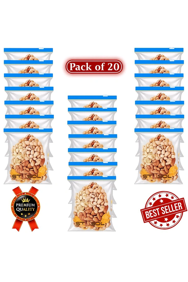 Combo Offer] Ziplock Pouches – Airtight & Reusable | Pack 10
 - Pack 10