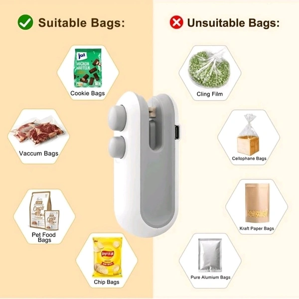 USB Rechargeable Mini Packet Sealer – 2 in 1 Cutter & Sealer

