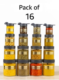 Pack of 16 Transparent Food Storage Containers (1200ML, 650ML, 350ML, 250ML)

