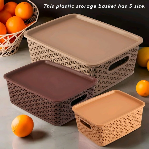 Multipurpose Storage Basket with Lid – Single & Combo Pack
