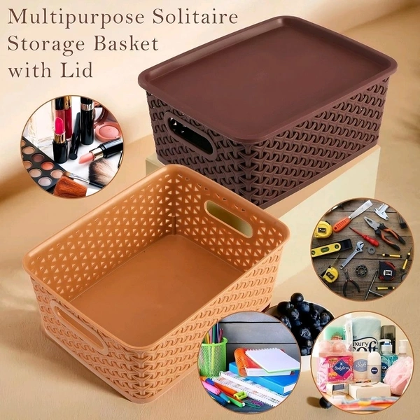 Multipurpose Storage Basket with Lid – Single & Combo Pack

