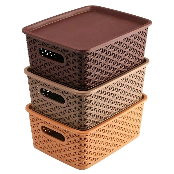 Multipurpose Storage Basket with Lid – Single & Combo Pack
