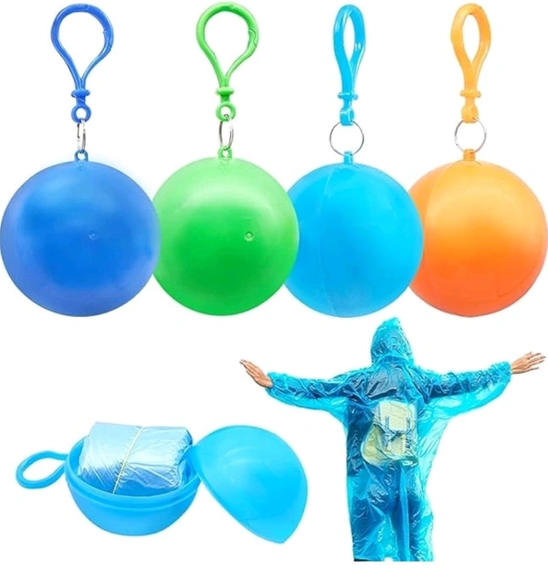 Portable Capsule Raincoat with Keychain – Compact Travel Gear


