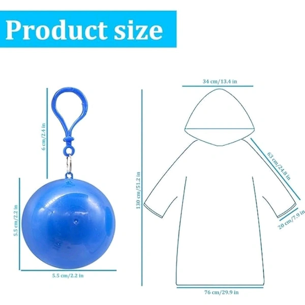 Portable Capsule Raincoat with Keychain – Compact Travel Gear

