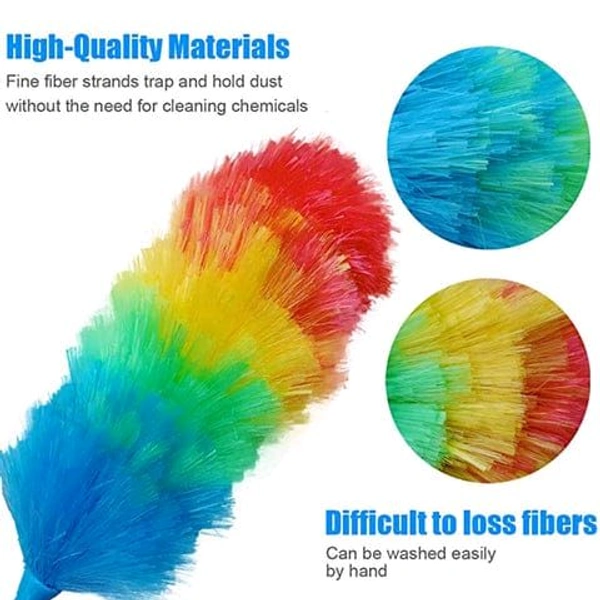 Colorful Rainbow Feather Duster for Home & Office Cleaning