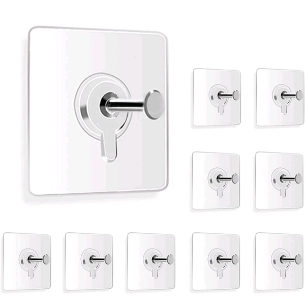 Heavy Duty Transparent Wall Hook (Self-Adhesive, Nail-Free)

 - Pack 5
