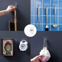 Heavy Duty Transparent Wall Hook (Self-Adhesive, Nail-Free)

 - Pack 5