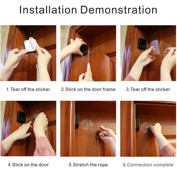 Retractable Door Safety Lock Rope – Easy DIY Installation
