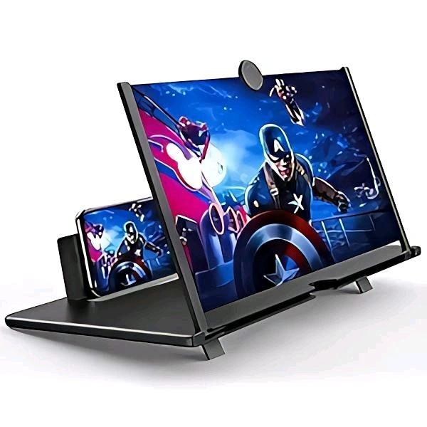 12" HD Mobile Screen Magnifier for All Smartphones | Foldable Phone Screen Amplifier for Movies, Gaming & Videos | Portable Stand for Eye Protection & Enhanced Viewing
