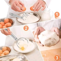 Stainless Steel Danish Dough Whisk | Heavy Duty Hand Mixer for Aata, Cake Batter, Eggs & Bread Dough