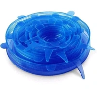 Set of 6 Reusable Silicone Stretch Lids | Food Storage Cover for Bowls, Jars & Fruits | Airtight & Leakproof 