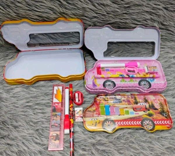 Double Storage Metal Pencil Box 
