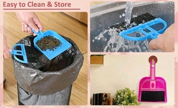 Mini Dustbin Brush Set Cleaning Brush Small Desk