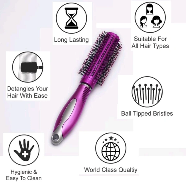 Round Hair Brush With Soft Bristles For Blow Drying & Hair Styling.