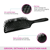  Premium Collection Mini Paddle Hair Brush for Men & Women, Black