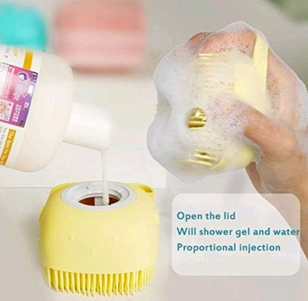 Silicone Brush with Shower Gel Dispenser, Mud & Dirt Remover with Soft Silicone Bristle with Non-toxic Brushes Pack of 1