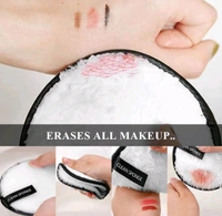  4Pcs Makeup Remover Cleansing Pads, Reusable Cotton Pads for Makeup Removal Wipes, Soft Double-Side & Easily Remove Stubborn Face or Eye Makeup, Suitable for All Skin Type