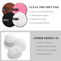  4Pcs Makeup Remover Cleansing Pads, Reusable Cotton Pads for Makeup Removal Wipes, Soft Double-Side & Easily Remove Stubborn Face or Eye Makeup, Suitable for All Skin Type