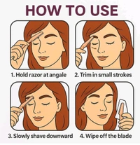 Tinkle Eyebrow Razor for Women (3 PCS Set) | Face Razor with Stainless Safety Cover | Facial Hair Remover & Eyebrow Shaper | Trimmer for Upper Lips, Chin, Sideburns