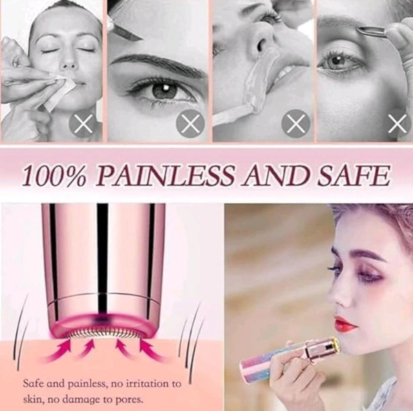 Blawless 2-in-1 Battery Operated Eyebrow Trimmer and Shaver for Ladies, Rainbow Holographic Design