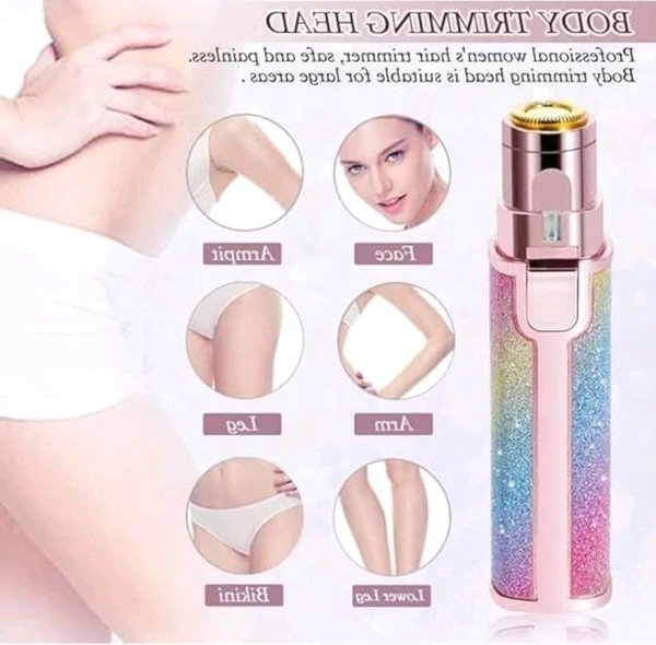 Blawless 2-in-1 Battery Operated Eyebrow Trimmer and Shaver for Ladies, Rainbow Holographic Design