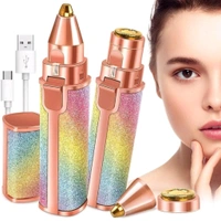 Blawless 2-in-1 Battery Operated Eyebrow Trimmer and Shaver for Ladies, Rainbow Holographic Design