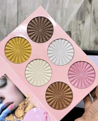 Beauty Gelanzi Professional Luxury Makeup Book,Palette 4 Set in 1 Book, 21 Eyeshadow Colours and 6 Highlighters,6 Blusher Contour,7 box Bronzer powder,Pink Floral Design
