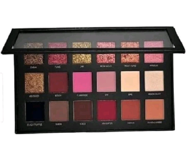 Eyeshadow Palette, 18 Shades, Rose Gold and Neutral Tones, Shimmer and Matte Finish