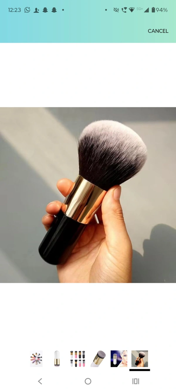 Single makeup brush Small Fat Black Gold Foundation Brushes Blush Beauty Tool Mini Portable travel friendly (Pack of 1 Any Color)