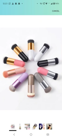 Single makeup brush Small Fat Black Gold Foundation Brushes Blush Beauty Tool Mini Portable travel friendly (Pack of 1 Any Color)
