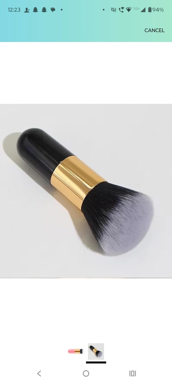 Single makeup brush Small Fat Black Gold Foundation Brushes Blush Beauty Tool Mini Portable travel friendly (Pack of 1 Any Color)