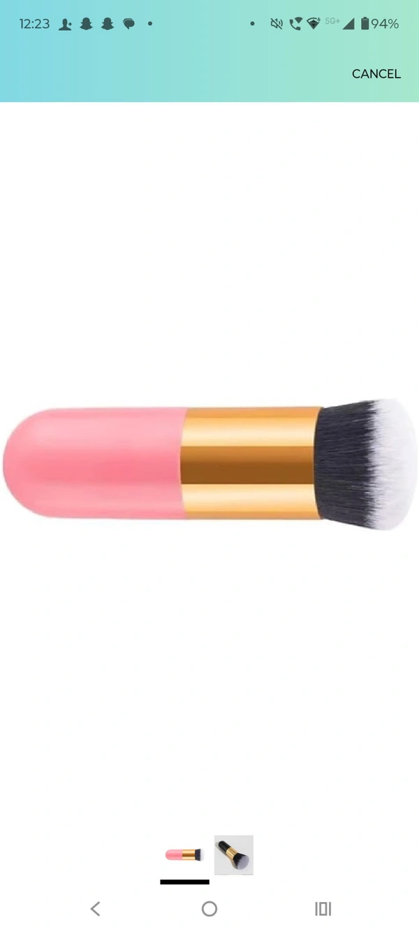 Single makeup brush Small Fat Black Gold Foundation Brushes Blush Beauty Tool Mini Portable travel friendly (Pack of 1 Any Color)
