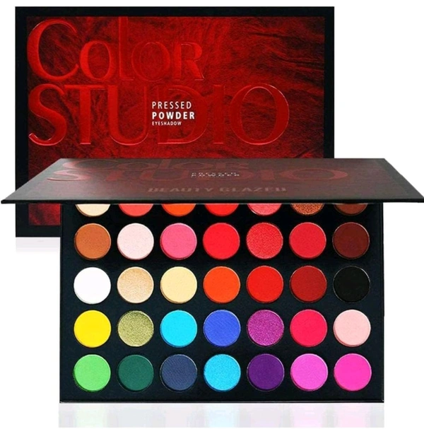 High Pigment Eyeshadow Palette Color Studio Makeup Colorful Shades Blendable Shimmery Eye Shadow Palette (Multicolor) (MultiColor, Regular)

