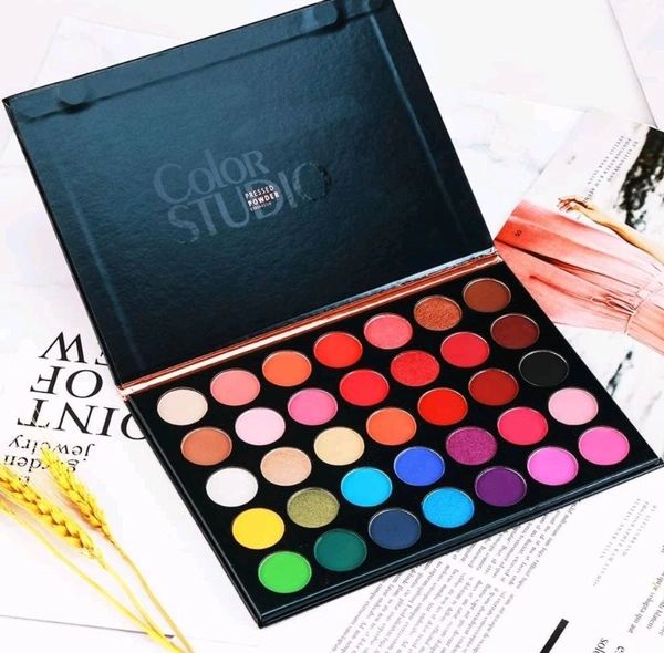 High Pigment Eyeshadow Palette Color Studio Makeup Colorful Shades Blendable Shimmery Eye Shadow Palette (Multicolor) (MultiColor, Regular)

