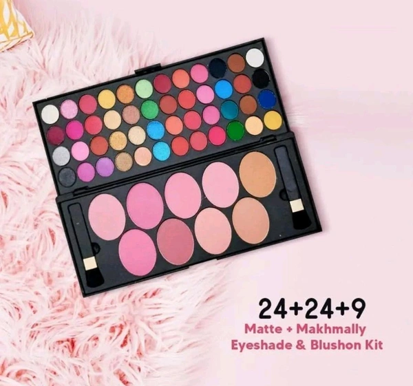 Huda Girl Eyeshadow Palette With Brush - 57 Color All In One Makeup Kit Book For Women And Girl Natural Ultra Shimmer Eyeshadow Palette Smoky & Metallic
