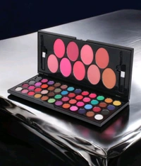Huda Girl Eyeshadow Palette With Brush - 57 Color All In One Makeup Kit Book For Women And Girl Natural Ultra Shimmer Eyeshadow Palette Smoky & Metallic